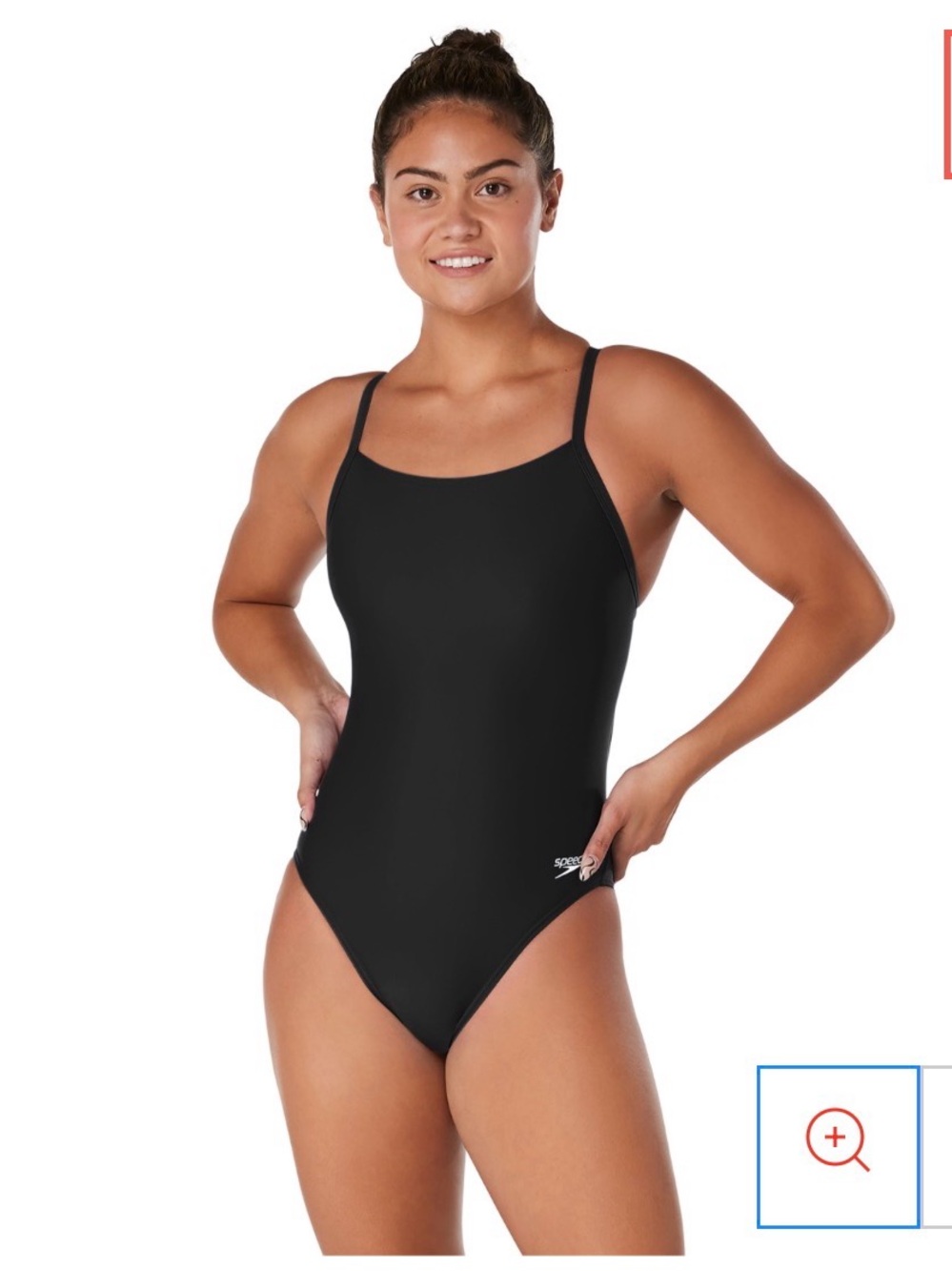 Speedo Black Slim-Strap Women's One-Piece Swimsuit